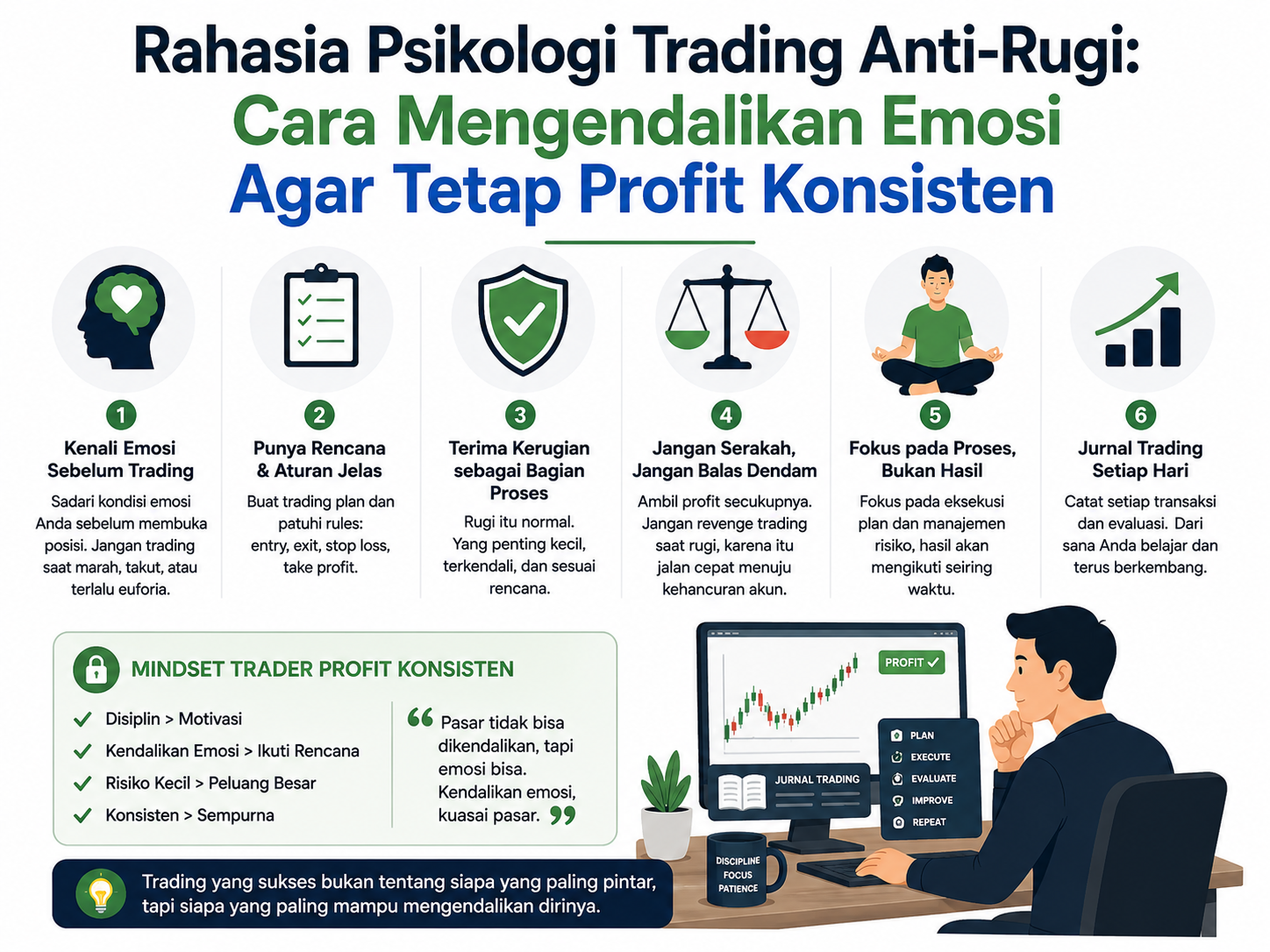 Rahasia Psikologi Trading Anti Rugi Cara Mengendalikan Emosi Agar Tetap Profit Konsisten